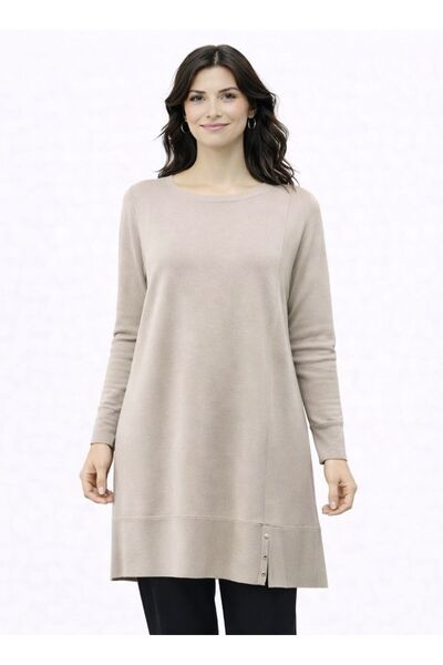 First Örme Premium Düğmeli Triko Tunik