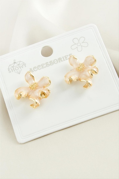 ZERO LAND Drnds Floral Enamel Metal Earrings (32906) - Yruağzı