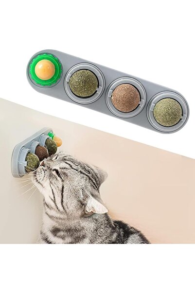 Arabest مجموعة من 4 كرات طبيعية للجدران، ألعاب قابلة للأكل وتفاعلية للقطط، قا...