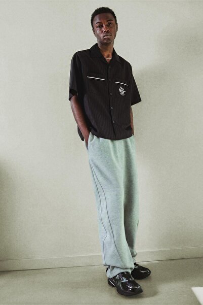 Bershka Kısa kollu nakışlı boxy fit gömlek