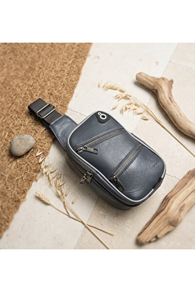 PASSTELL 100% Genuine Leather Badibag Chest Bag with Phone Holder and Strap