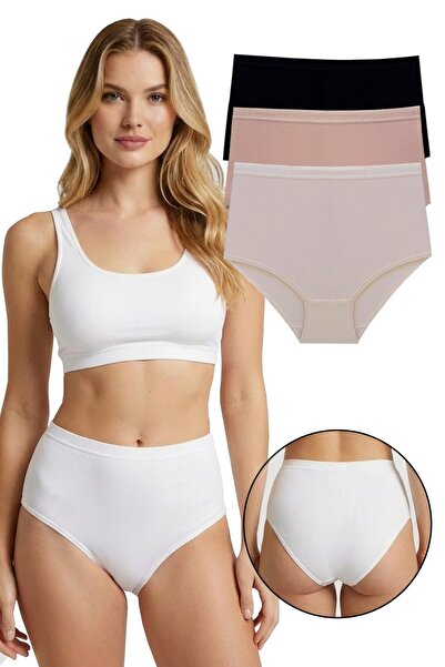 Sensu Set de chiloți din 3 piese cu talie înaltă pentru femei - Kts4080