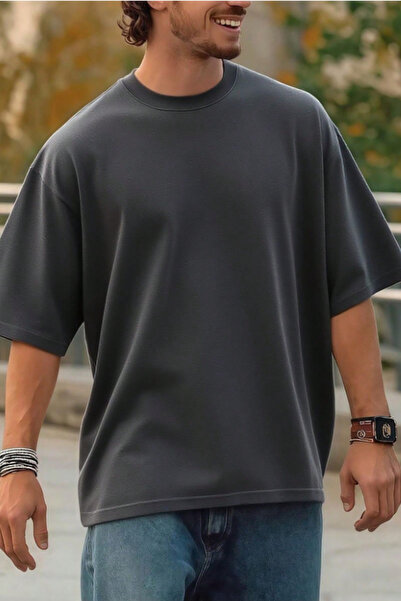 COOL TARZ Men's 100% Organic Cotton Thick Textured Comfort Fit Crew Neck T-Shirt