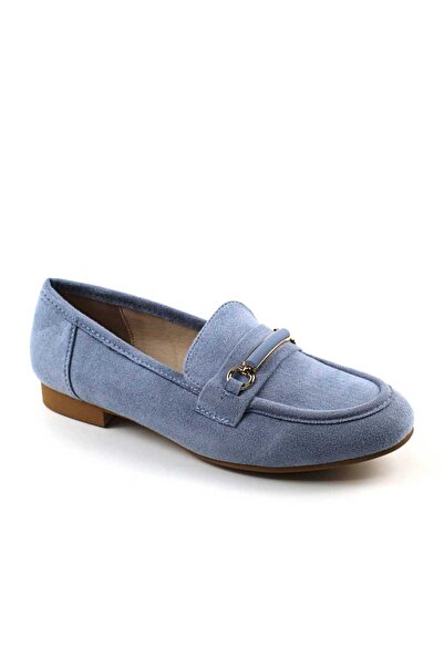 mm Mocasini usori de dama , cu accesoriu auriu A10505-BLUE