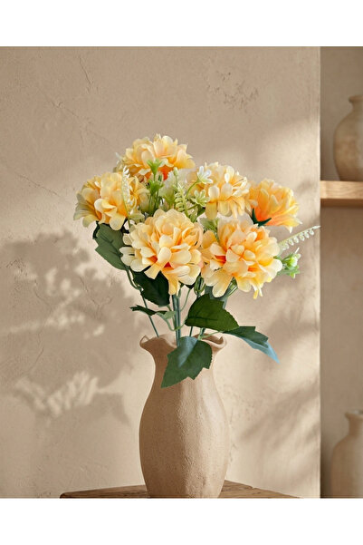 YASİMA Artificial 7-Branch Boxwood Arrangement with Salmon Hydrangea Home Dec...