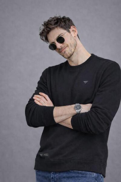 The Feel Berlin Men's Slim Fit Flim Fit Crew Neck Printed Sweater