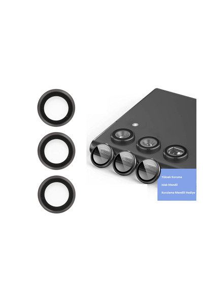 shopwave Brk Samsung Galaxy S23 Camera Lens Protector - Black