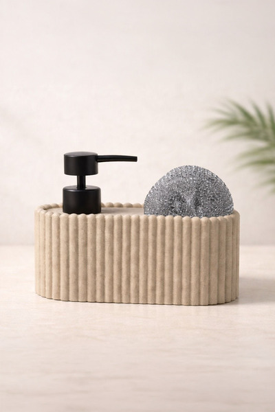 Kitchen Life Σετ 3 τεμαχίων Luxerax με ριγέ σχέδιο για πάγκο, δοσομετρητής υγ...