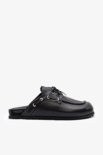 Louis Cardy Γυναικείες δερμάτινες παντόφλες Louisa σε μαύρο χρώμα