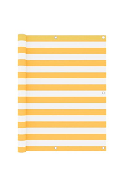 vidaxl Paravan de balcon, alb și galben, 120 x 500 cm, țesătură oxford