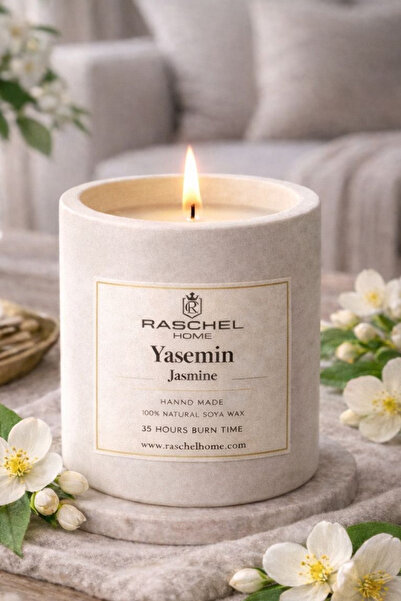 Raschel Home Premium Extra Yoğun Esans Kokulu 170 cc Kum Renk Beton Mum 35 Sa...