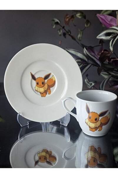 FERMATO 1 Person Eevee Pokemon Series 2 Piece Coffee Set