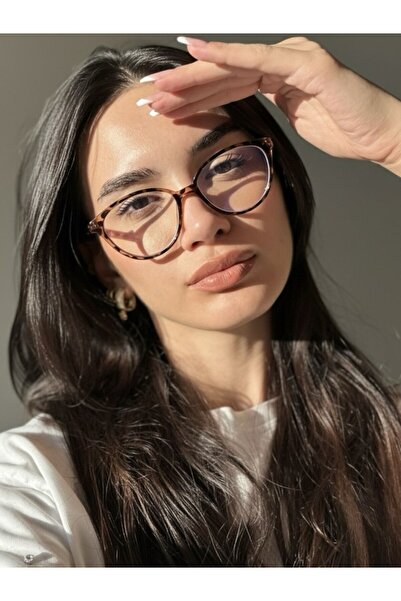 NEALDİN Mavi Işık Korumalı Cat Eye Leopar Gözlük Optik Uyumlu Bilgisyar Telev...