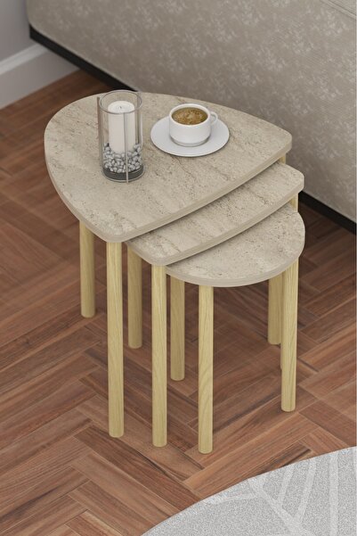 DESENGO Conti traverten modern tasarım ve doğal şıklığın buluştuğu 3lü zigon ...