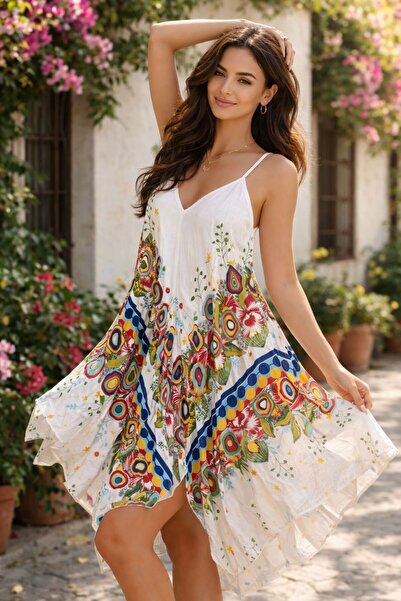 AGORATEKSTİL Women's Original Italian 100% Viscose Fabric Patterned Rope Stra...