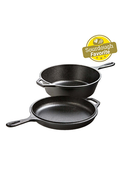 Lodge وعاء طهي متعدد الاستخدامات من الحديد الزهر المُعتّق سعة 3.2 لتر