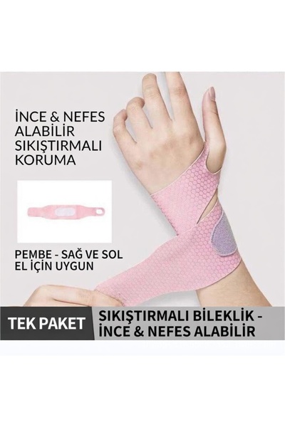 KEMOVE İnce Nefes Alabilir Sıkıştırmalı Bileklik - Bilek Destekleyici Koruyuc...