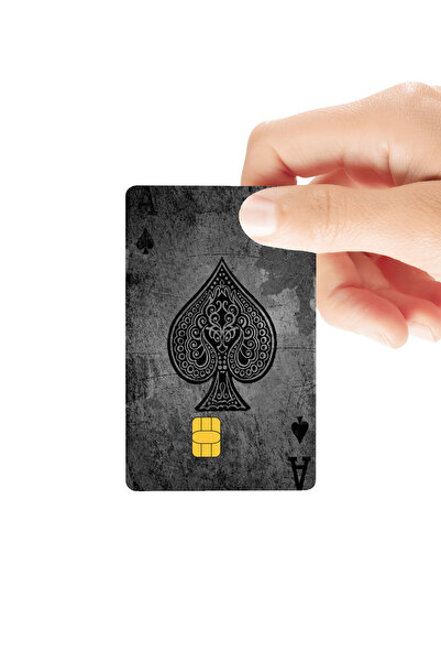 Huggy Craft Maça Ası (Ace of Spades) Sessiz Güç Temalı Parlak Kredi/Banka Kar...