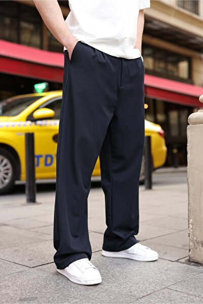 Madmext Pantaloni pentru bărbați, albastru marin, cu croială lejeră și picior...