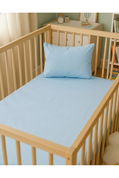 ngn collection مجموعة من قطعتين من ملاءة سرير الأطفال المطاطية وغطاء الوسادة ...