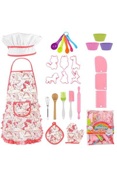 Toybox مجموعة أدوات الطبخ والخبز للأطفال، تتضمن أدوات خبز حقيقية وشريط تدقيق ...