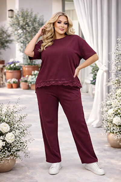 ANATOLIATEKSTILE Women's plus size suit 2-piece set elegant casual t-shirt + ...