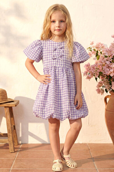 Minipodyum Κοριτσίστικο καλοκαιρινό φόρεμα με μπαλόνια και πόρπες με σχέδιο π...