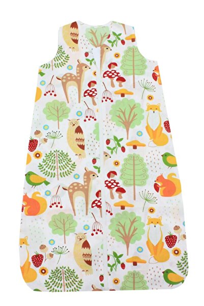 PRICHINDEL Sac de dormit, fără umplutură, strat de bumbac, pădure, multicolor