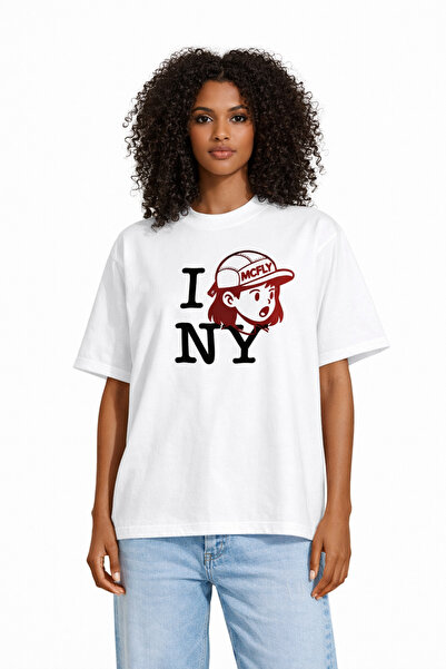 Compostela Unisex Women's Men's I Love Newyork Figure Front Printed Oversize ...