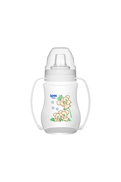 Wee Baby Pahar care nu curge cu maner 250 ml, cod 754, Wee baby, Alb