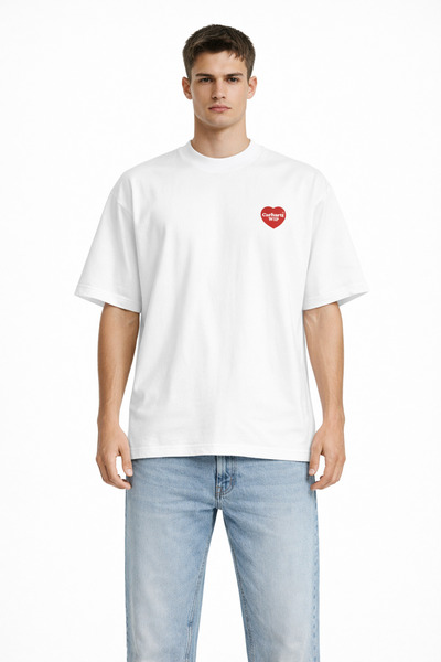 CAMBLYS تي شيرت قطني للجنسين من CARHART WIP بشعار على شكل قلب من الأمام، مقاس...