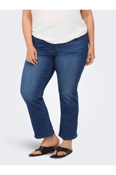 Only Carmakoma Flared fit jeans CARKENYA Mittlere Taille cropped Flared Jeans