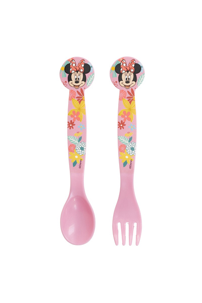 Minnie Mouse Set of 2 plastic cutlery Spring Look Pink