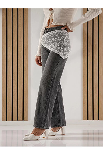 Zaira Wide Leg Jeans Women Isra Grey #A1421 - 30