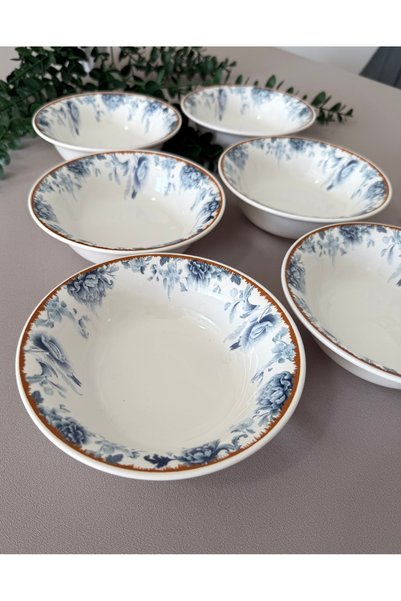 Yiğit Seramik Züccaciye Bluekitchen Model 6 Persons/Parts Modern Soup Bowl
