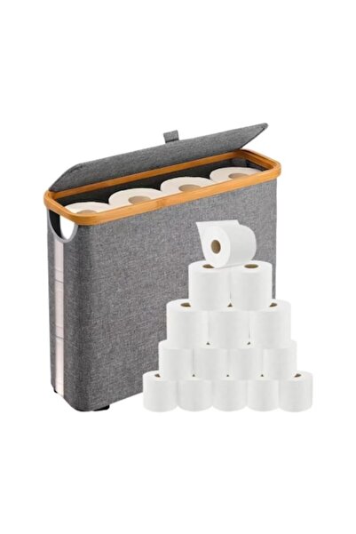 QUANDES Toilet Paper Storage Basket with Lid