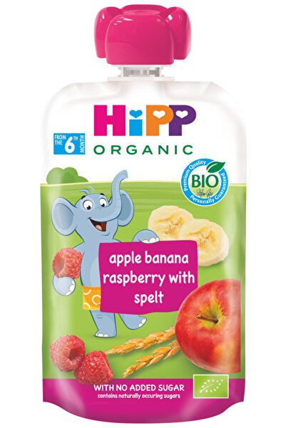 Hipp Organic هيب توت العليق مع التفاح والموز والقمح المطحون 100 جرام