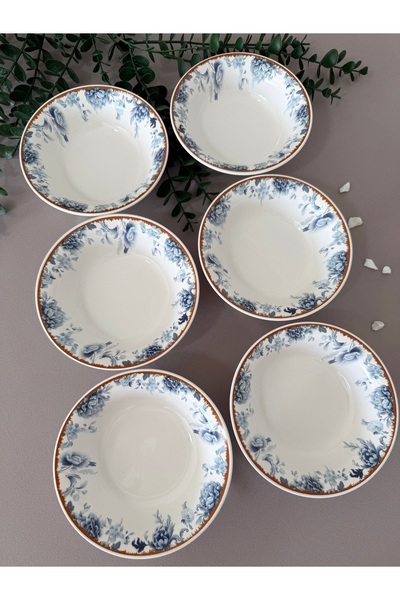 Yiğit Seramik Züccaciye Bluekitchen Model 6 Persons/Parts Modern Soup Bowl