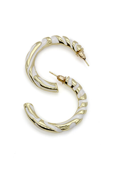 Nearsis Patterned Half Moon Model Earrings