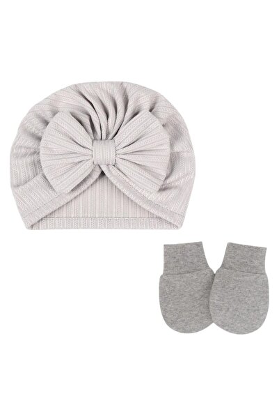 Bambimici - BabyBow Turban Hat and Mittens - Multicolor - 0M to 6M