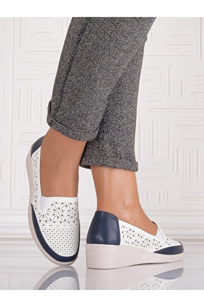 ADS Aveline Women's White Casual Shoes Made from Ecological Leather, Size 36