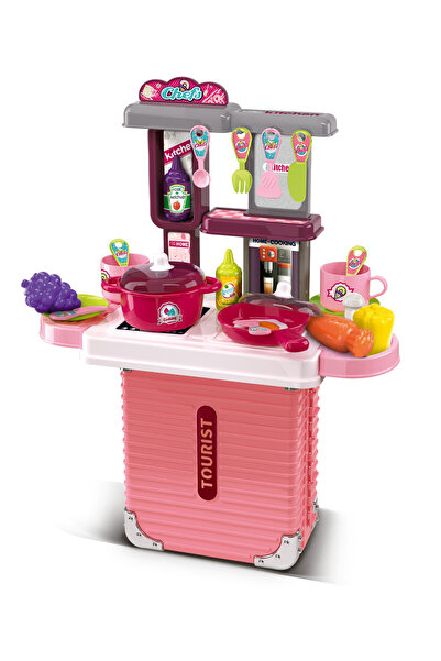 Generic 3-in-1 Kids Kitchen Playset Suitcase Portable Chef Cooking Set with U...