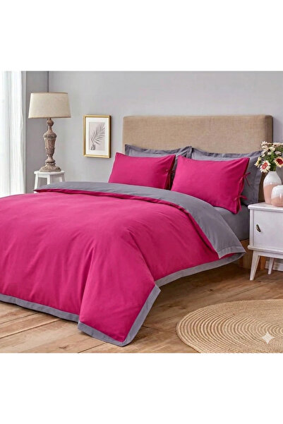 Marilyn Home Çift Kişilik Nevresim Takımı - Fuşya - Gri