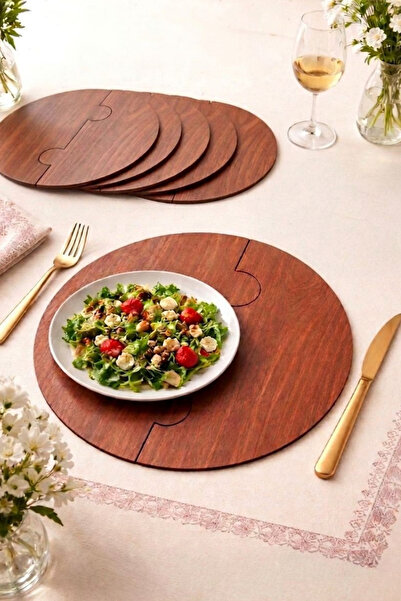 Ada Mdesign Amerikan Servis Runner Supla Ahşap mdf Puzzle 32cm - 6 ADET