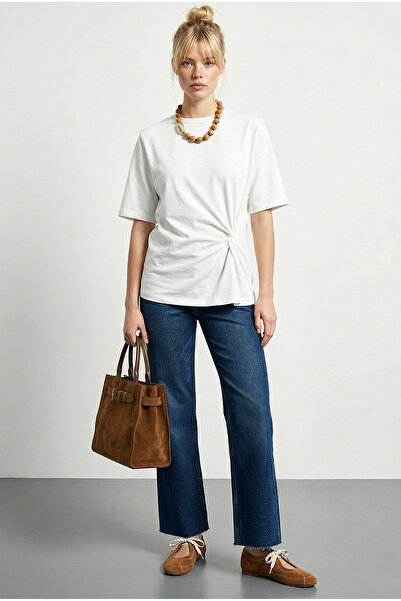 Bianco Lucci Tricou cu mânecă scurtă, cu noduri și detalii la umeri, căptușit...