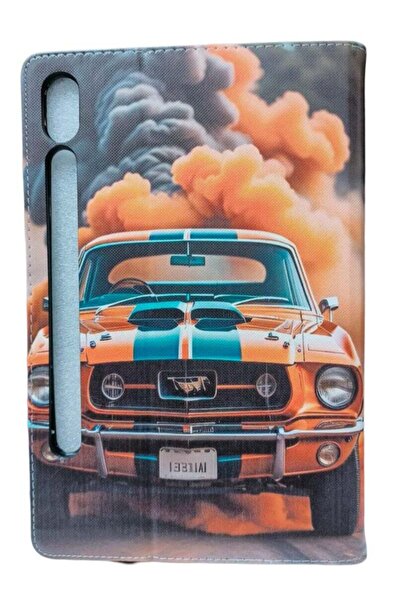 Generic حافظة بتصميم صور ورسومات موستانج كلاسيكية لجهاز سامسونج جالاكسي تاب إ...