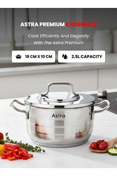 Astra Stainless Steel Casserole 18 cm