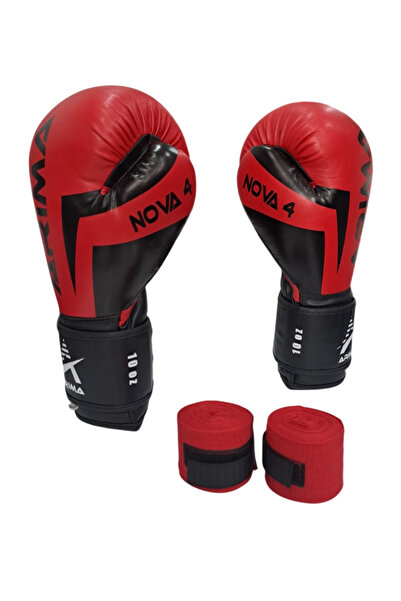 Saule Nova-4 Boks Kickboks Muaythai Eldiveni + Bandaj 3.5mt 2li Set (4oz-6oz-...