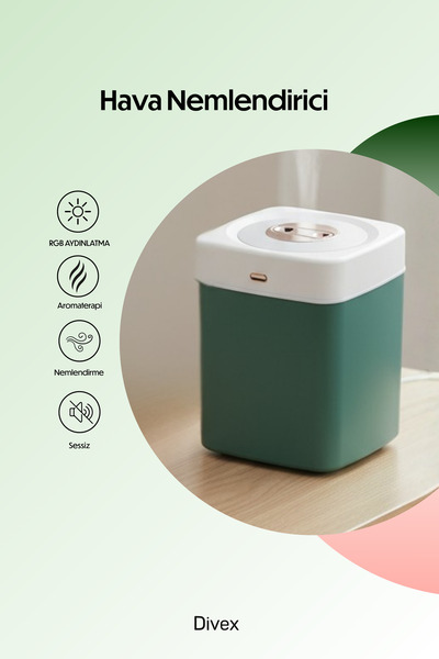 Divex 3L Çift Sprey Ultrasonik Hava Nemlendirici Buhar Makinesi – Aroma Difüz...