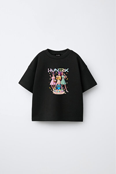 fasardi Kpop Demon Hunters Huntrix Zoey Rumi Mira Printed Oversize 100% Cotto...